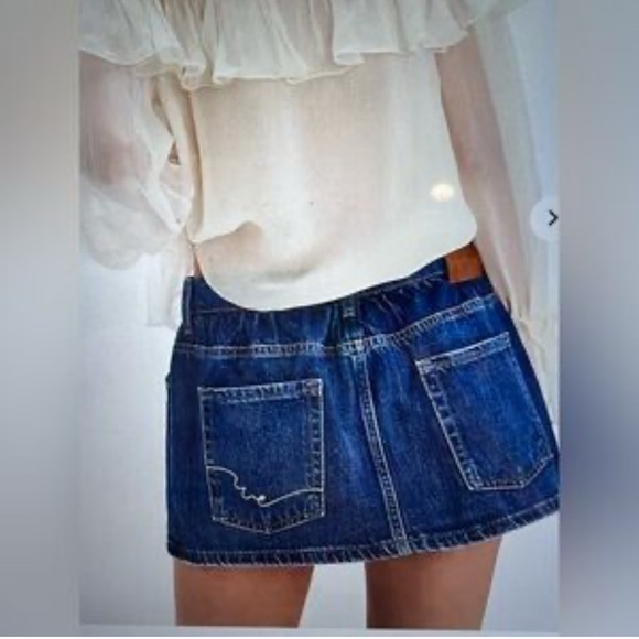We The Free Dresses & Skirts - We The Free Blue Denim Mini Skirt